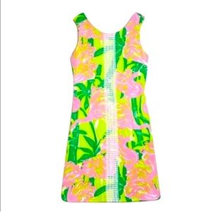 NWT Lilly Pulitzer Target Flamingo Fan Dance Shift Pink/Green dress size 14/16